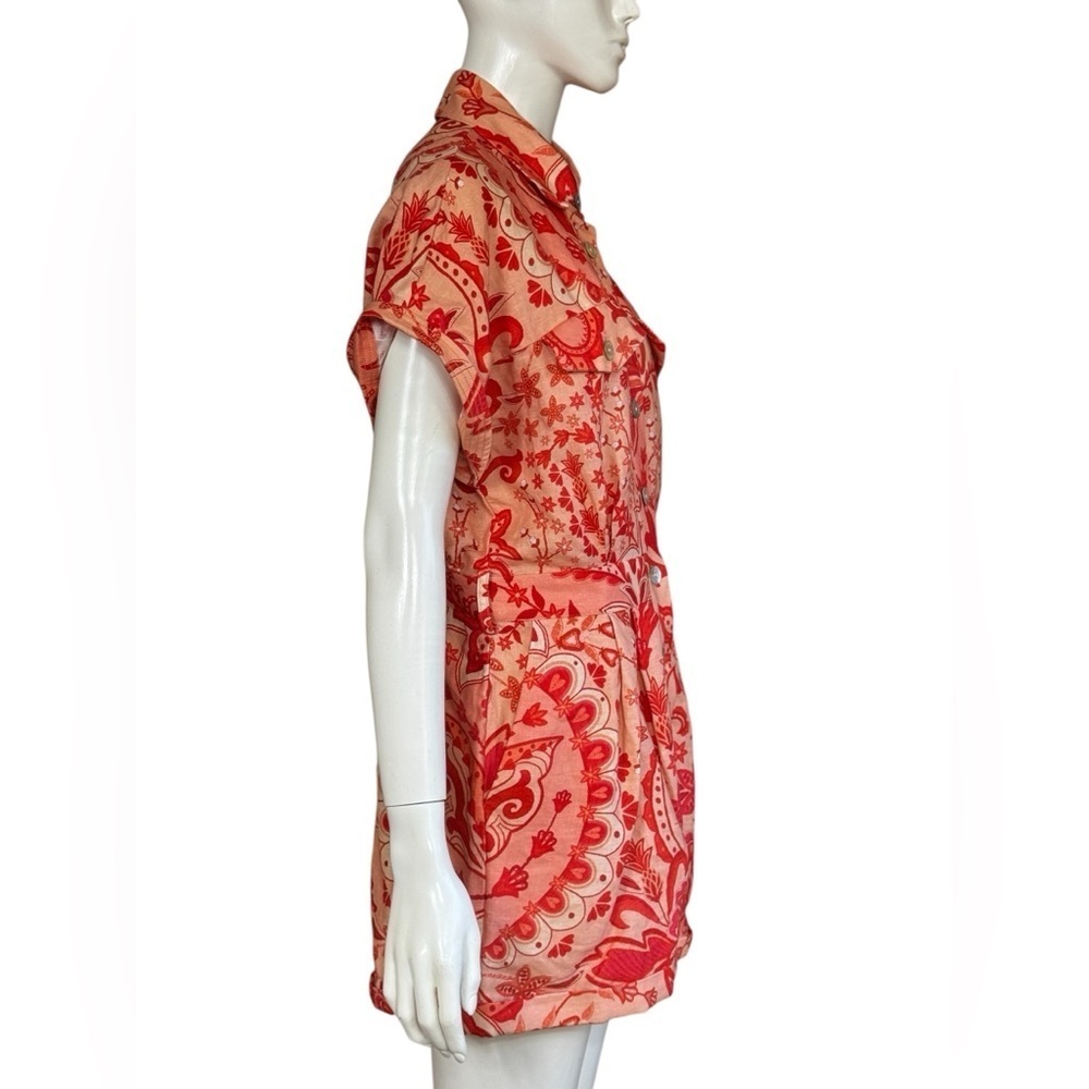 Farm Rio Jaipur Floral Paisley Linen Romper Size Medium - Picture 4 of 15